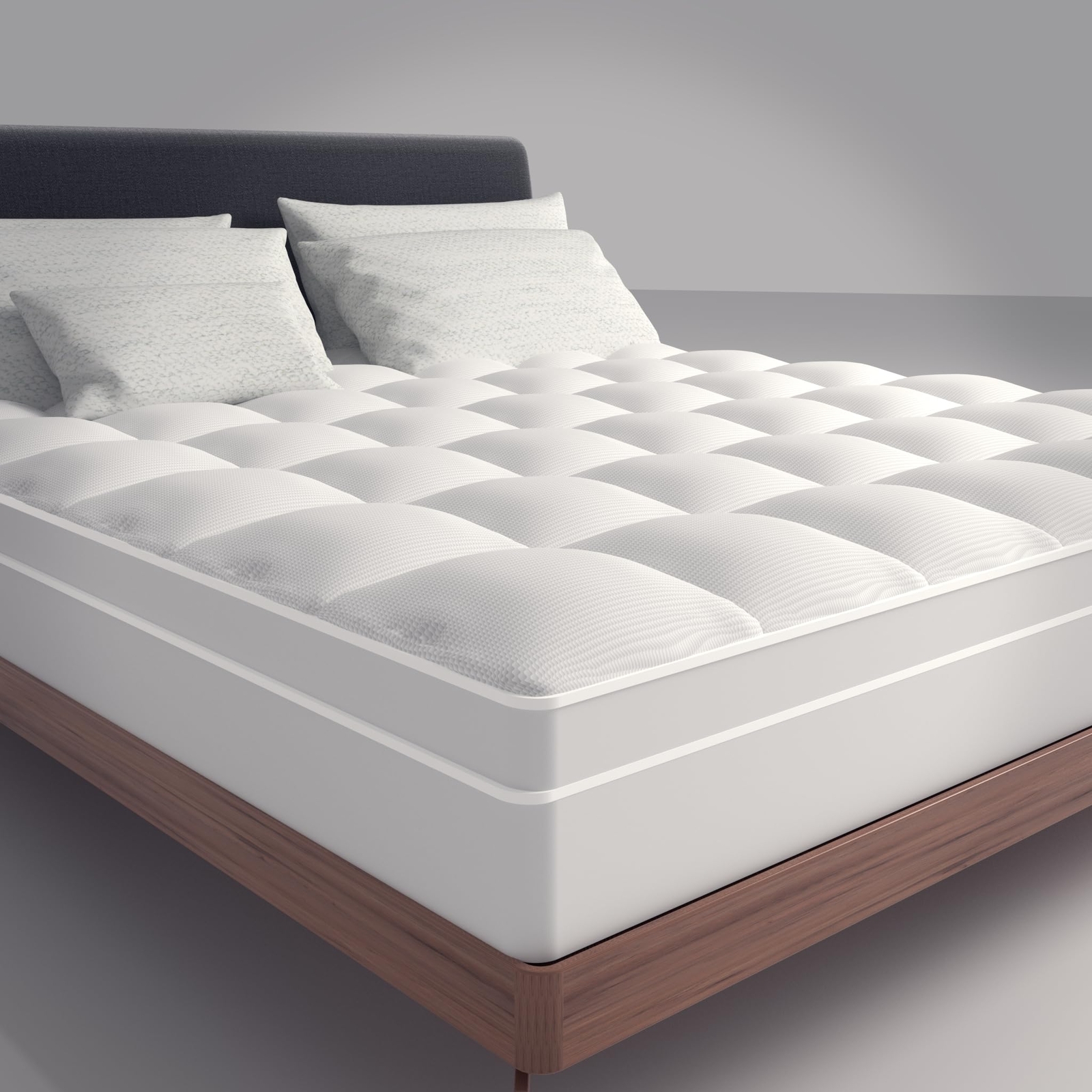 3-Inch Quilted Cotton & Fluffy Mattress Topper, Cooling, Soft, Deep Pocket, F...