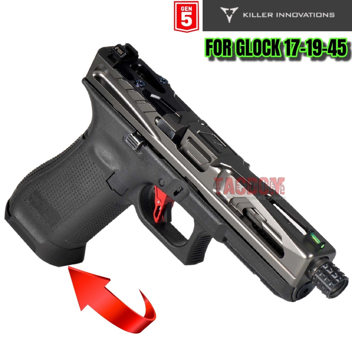Killer Innovations Velocity BLACK Magwell for GEN 5 GLOCK 17 19 45