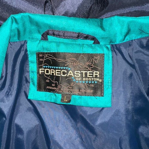 Vintage 80s Forecaster Of Boston Blue Windbreaker Jacket Coat Size L - Picture 10 of 11