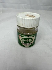 Vintage Herb Ox glass jar #6 with plastic lid Excellent Condition 3.3" tall 
