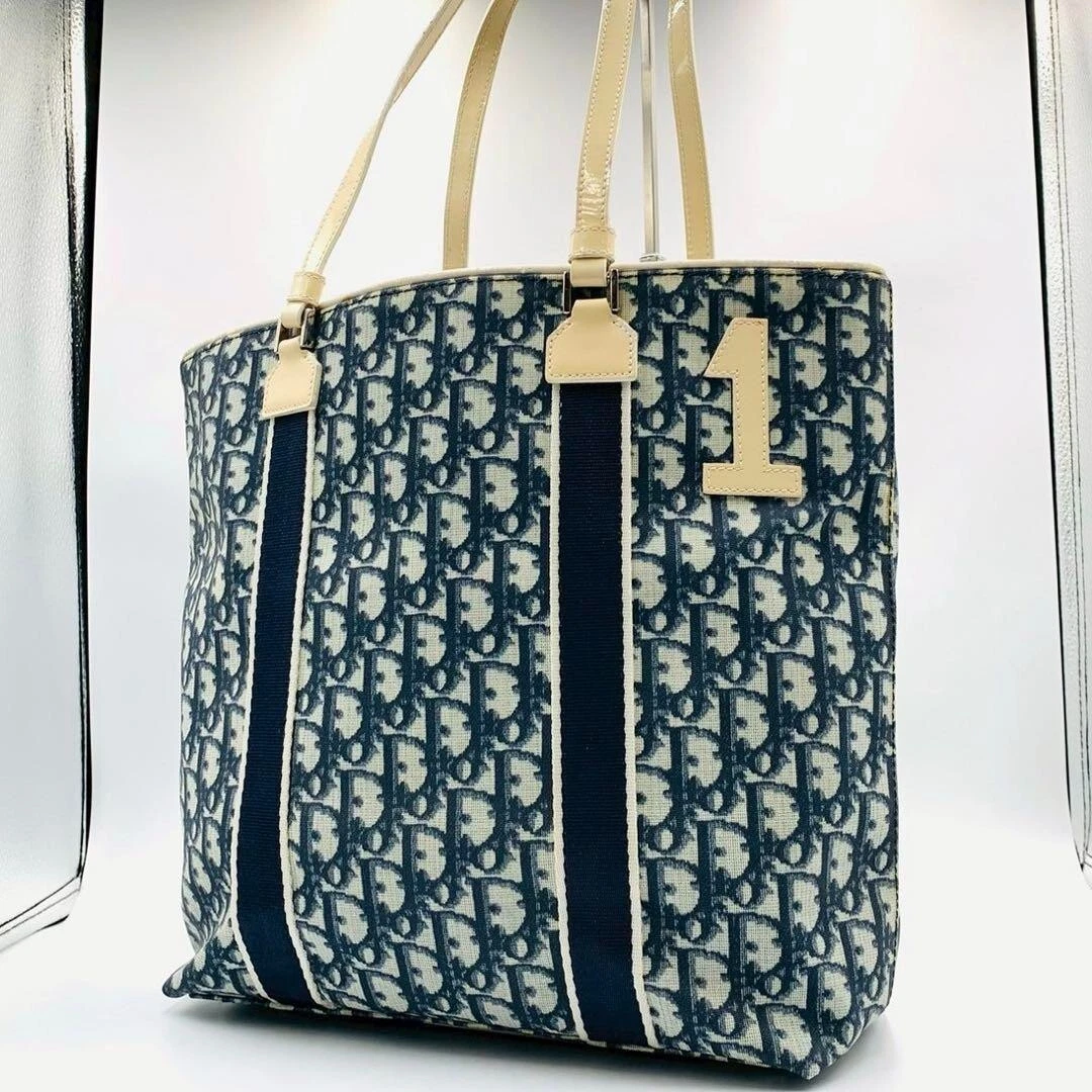 Sac fourre tout Christian Dior Y2K trotteur monogramme vintage bandoulière toile cuir
