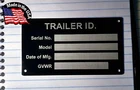 Blank Med Trailer Truck Equipment frame Plate Serial Model # ID Tag GVWR