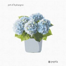 Pot Of Hydrangeas Needlepoint Kit or Canvas