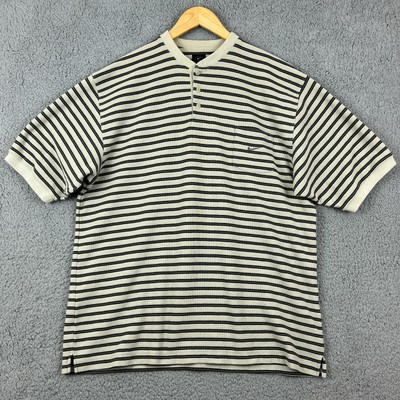 NIKE GOLF Shirt Adult XL Beige Striped 