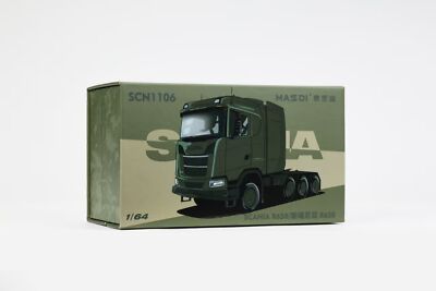 New Masdi 1:64 Army Green SCANIA R650 Model Diecast Metal Truck in