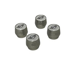 Mini Cooper Emblem Logo Silver Tire Valve Stem Caps Set Of 4 Machined Aluminum