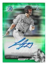 2017 1ST BOWMAN CHROME DRAFT PICKS LUIS GONZALEZ GREEN REF AUTO RC #CDA-LG 18/99