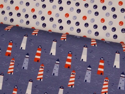 0,50 m Jersey Leuchtturm Anker Meer Urlaub Tau Knoten maritim