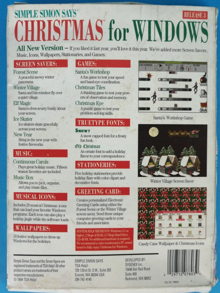 Christmas For Windows - Simple Simon Says - CD ROM - 1994 - Image 2 of 4