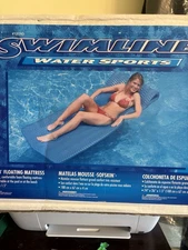 Swimline SofSkin Floating Mattress – 1.5" Thick Foam Pool Float Lounge Pad Blue
