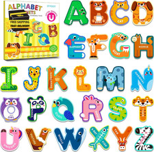 Alphabet Magnets, Fridge Magnets for Toddlers 1-3, Magnetic Alphabet Letters, AB