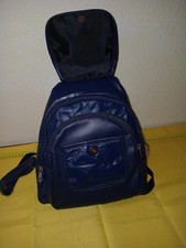 Leder Rucksack Patchwork Dunkelblau Neu