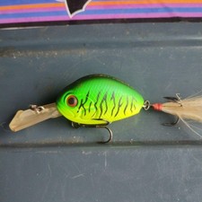 Lucky CRAZY CRADLE Green Stripe Crankbait with Spinner, Fishing Lure