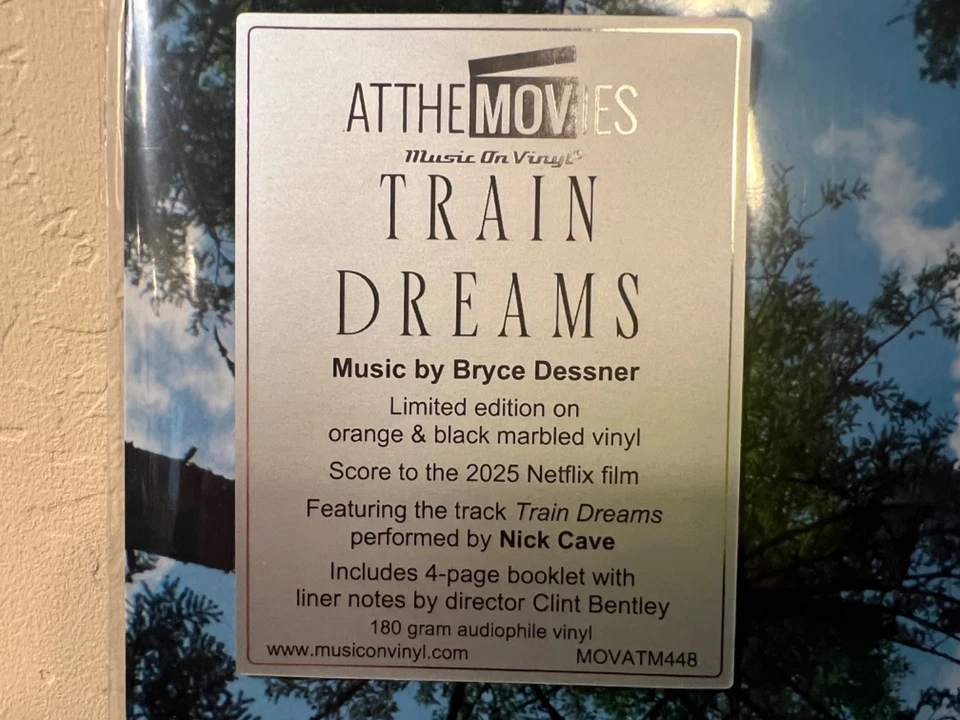 TRAIN DREAMS  Original Score  Bryce Dessner | Orange/Black Marbled Vinyl FYC New - Image 4 of 4