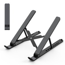 Adjustable Laptop Stand, Portable Laptop Riser for Desk, ABS Silicone Foldable V