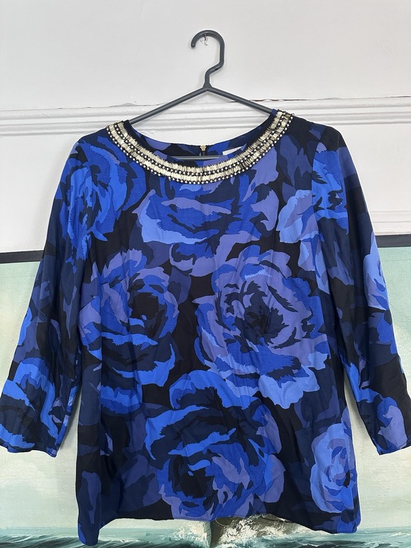 BODEN floral blouse viscose/silk size 10US