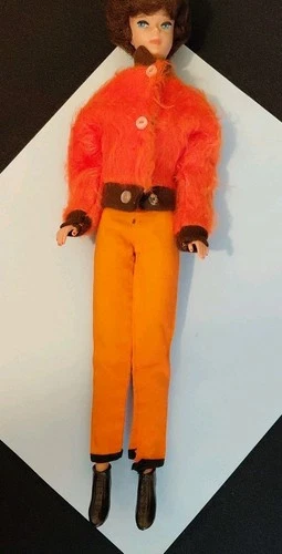 Vint 70's Barbie Maddie Babs Suzette Clone MOHAIR FUR SWEATER & PANTS SET*As Is*