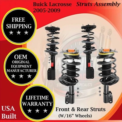 Monroe OEM Front & Rear Struts Assembly For 2005-2009 Buick Lacrosse 9Yr Warrant