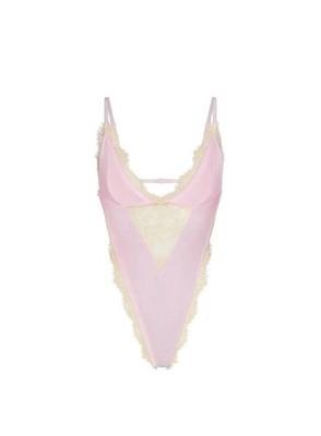 SKIMS x Lana Del Rey VALENTINE VELVET LACE TEDDY Cherry Blossom PINK Size S