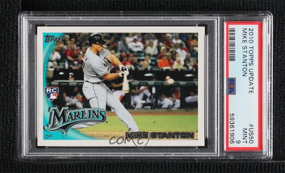 2010 Topps Update Giancarlo Stanton (Mike on Card) #US-50 PSA 9 MINT 0c37