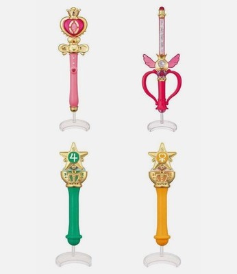 Bandai Sailor Moon Gashapon Vol 2 Stick Rod & Transformation Wands Set of 4 New