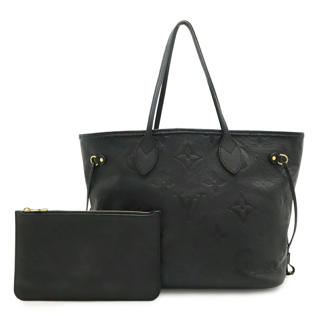 LOUIS VUITTON M45685 Monogram Empreinte Neverfull MM Tote Bag Noir