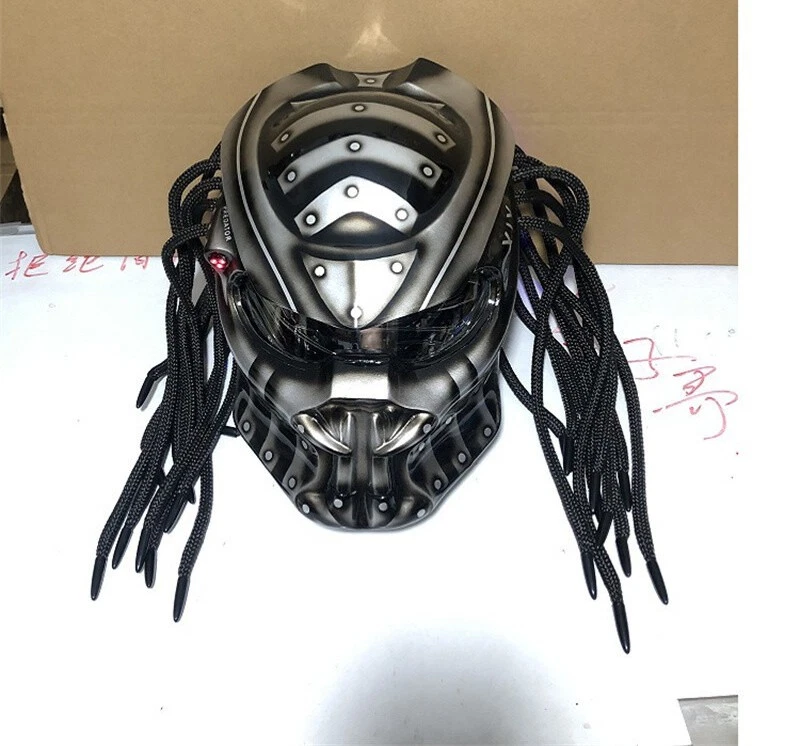 Handbemalte Predator FRP Motorradhelm Integralmaske Laserlicht cooles Geschenk