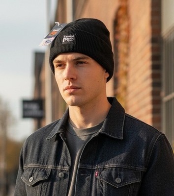 Timberland Pro Jet Black Beanie Unisex Cuffed Beanie Stretchable Watch Cap