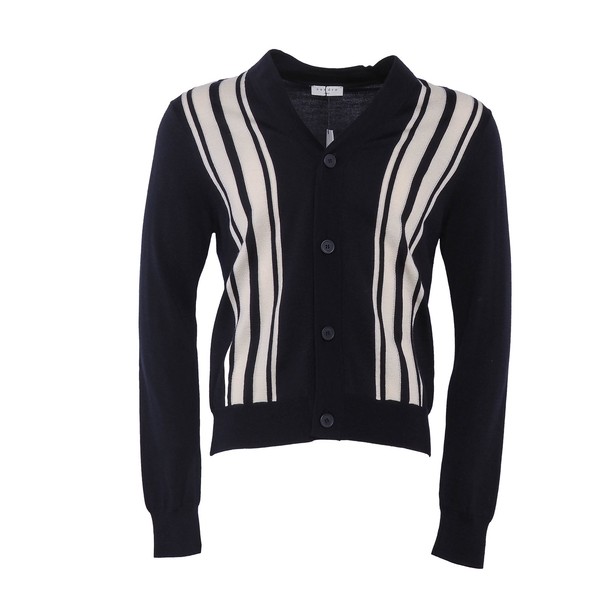 Sandro Cardigan Marineblau Gestreift Wolle Gr. M Herren Strickjacke SHPTR00311-image