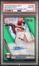 💥BRYSON STOTT⚾️2019 Bowman’s Best SP Green Refractor ✍️ Auto /99 PSA 10;