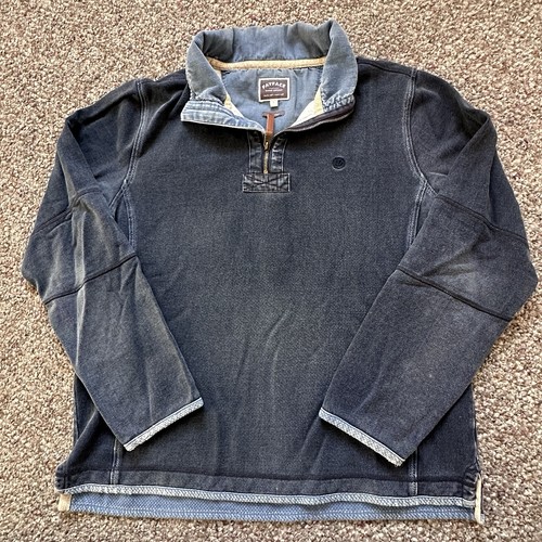 Fat Face Airlie Navy Blue Quarter Zip Large Pullover Vintage