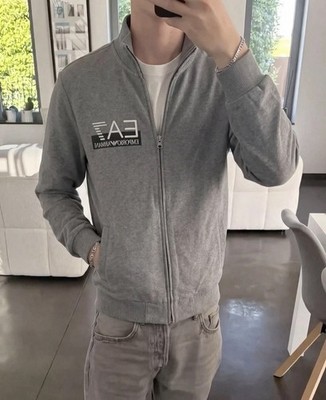 Originale Emporio Armani EA7 Zipper Jacke Cardigan Casual Old Money  Größe L