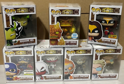 Lot x7 Funko Pop Marvel Infinity Warps Vinyl Figures w/ Protectors & Exclusives
