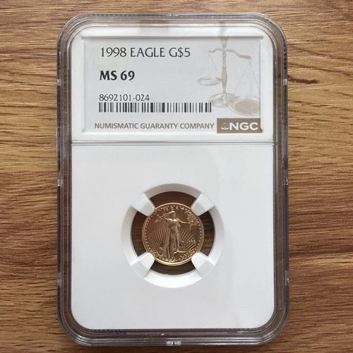 1998 $5 Gold 1/10 oz American Eagle NGC MS69