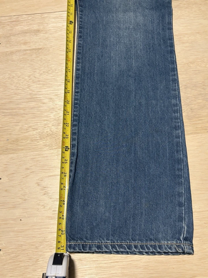 Pantalones de mezclilla Robin’s Jean para hombre talla 32 dorados con tachuelas bolsillo pierna recta hechos en EE. UU. Foto 3 de 4