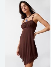 Urban Outfitters Nikita Hanky Hem Mini Dress Medium Babydoll Y2K Whimsigoth EE