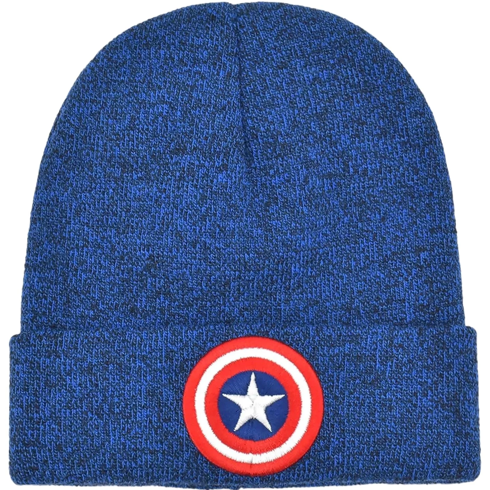 Marvel Captain America Beanie Hat, Adult Acrylic Cuffed Winter Knit Cap for M...