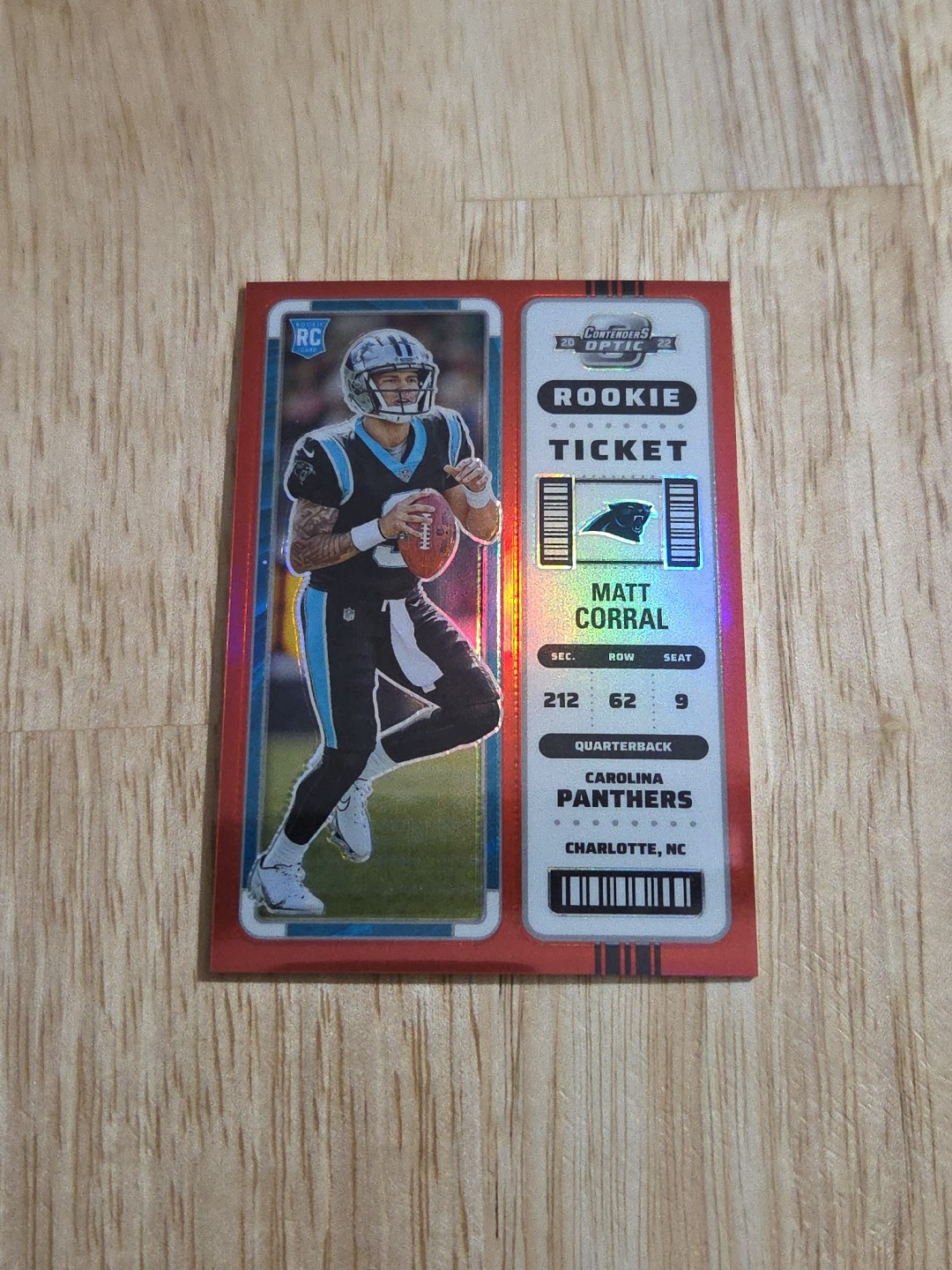 2022 Contenders Optic MATT CORRAL Red Rookie Ticket /175 #87 Rookie RC Panthers