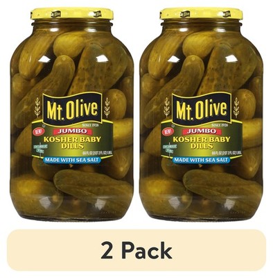 (2 Pack) 66 fl oz Mt. Olive Kosher Baby Dill Jumbo Pickles - Kosher-Certified