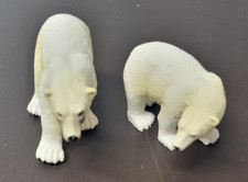 Terra By Battat Polar Bear Adult Set of 2 Heavy Plastic Vintage Wildlife Figures