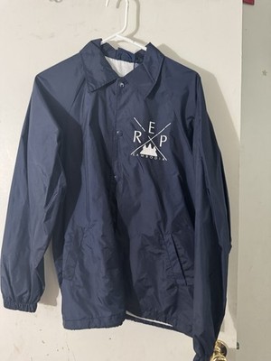 Navy and white REP CAMBODIA windbreaker