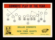 1964 Philadelphia #56 Tom Landry Cowboys Play NM X2487271