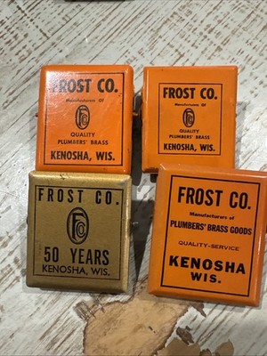 VTG RARE Metal Advertising Clip Frost Co Kenosha Wis. Quality Plumbers Brass