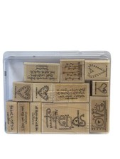 Stampin' Up "Love Matters" Wood Mount Stamp Set Love Friendship Hearts 12-Piece