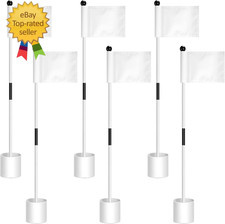 6 Golf Flagstick Set, Putting Green Flags with Hole Cup