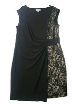 Shelby & Palmer Plus Sze 2XL Black Lace Panel Sleeveless Cocktail Occasion Dress