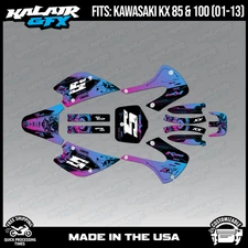 Kalair GFX Graphics Kit for Kawasaki KX85 KX100 (2001-2013) NightCity -Magenta