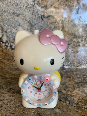 VTG Hello Kitty Alarm Clock Lights Up & Plays DISNEY'S IT'S A