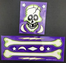 Collectible Sticker Halloween Scary Skull And Bones Glossy