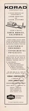 Korad Corp. Union Carbide Engineering Physics Laser Systems Employment Ad 1966
